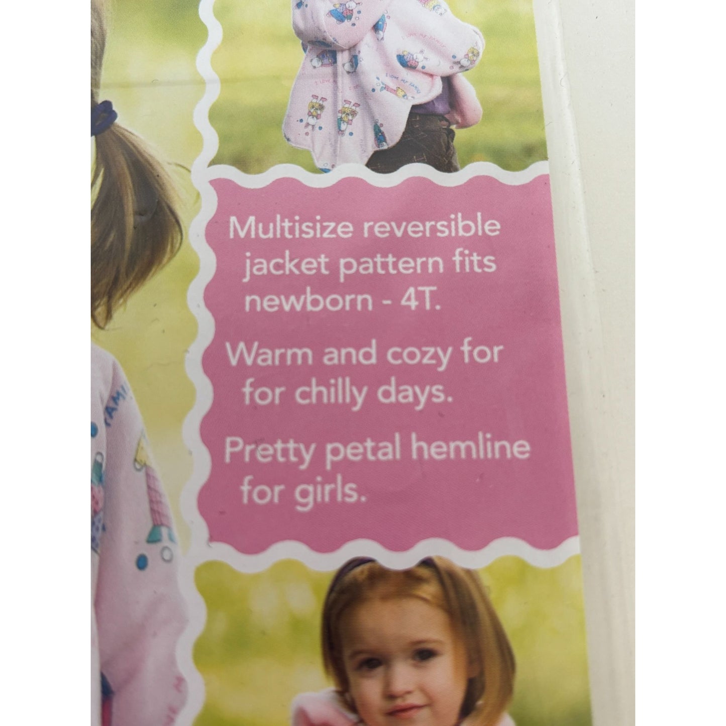 SewBaby Sewing Pattern Reversible Petal Jacket Baby Newborn 2T 3T 4T Warm Cozy
