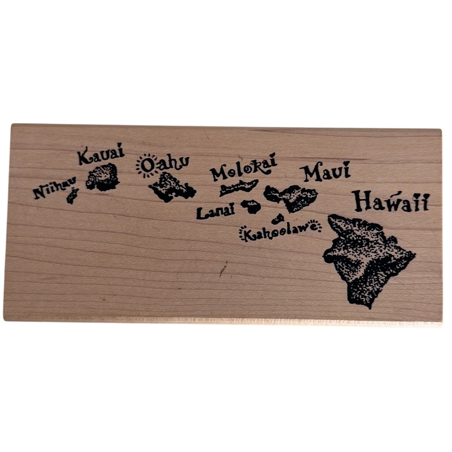 A Stamp in the Hand Hawaii Map Hawaiian Islands Travel Maui Kauai Vacation Wood