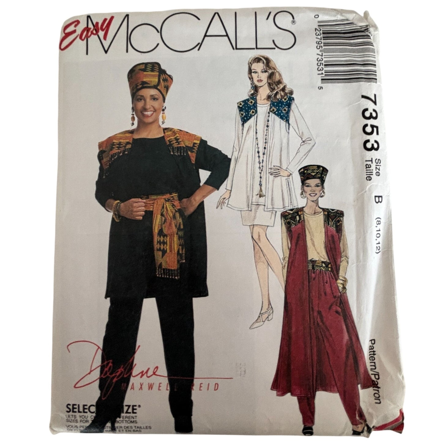 McCalls Sewing Pattern 7353 Boho Vest Top Pants Skirt Festival Outfit 8-12 Uncut 1990s