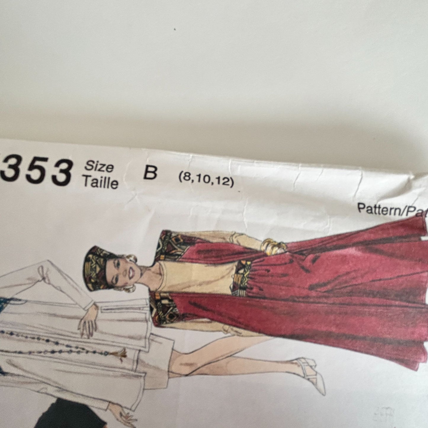 McCalls Sewing Pattern 7353 Boho Vest Top Pants Skirt Festival Outfit 8-12 Uncut 1990s