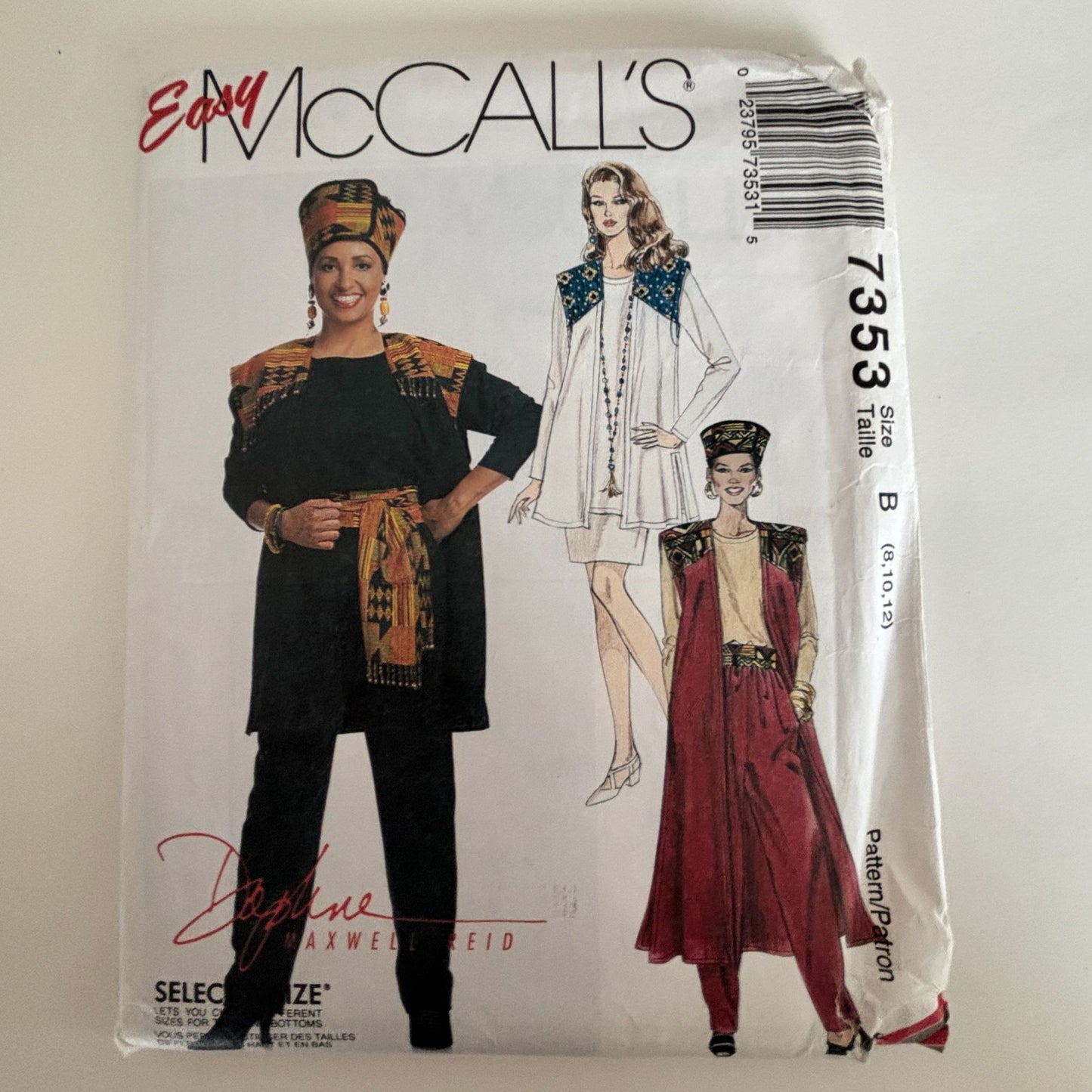 McCalls Sewing Pattern 7353 Boho Vest Top Pants Skirt Festival Outfit 8-12 Uncut 1990s
