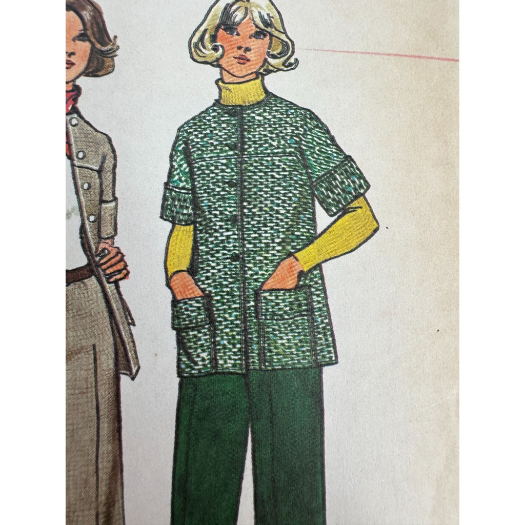Simplicity Sewing Pattern 6529 Unlined Jiffy Jacket Pants Vintage 1970s UC 14