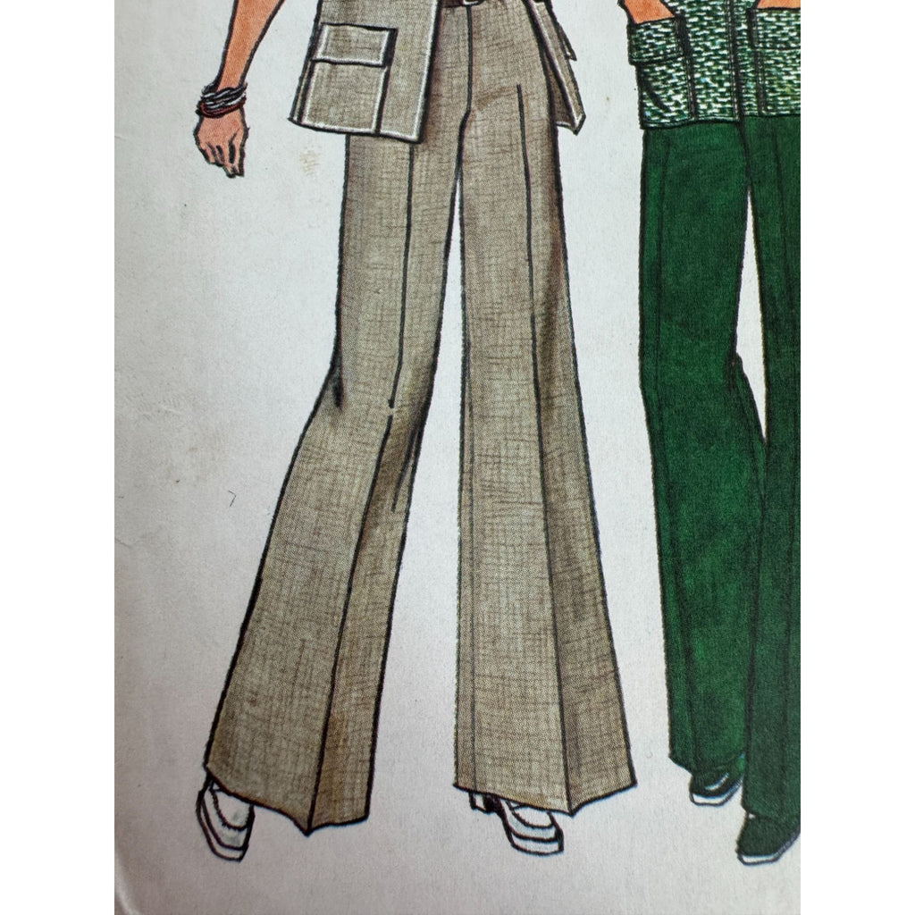Simplicity Sewing Pattern 6529 Unlined Jiffy Jacket Pants Vintage 1970s UC 14