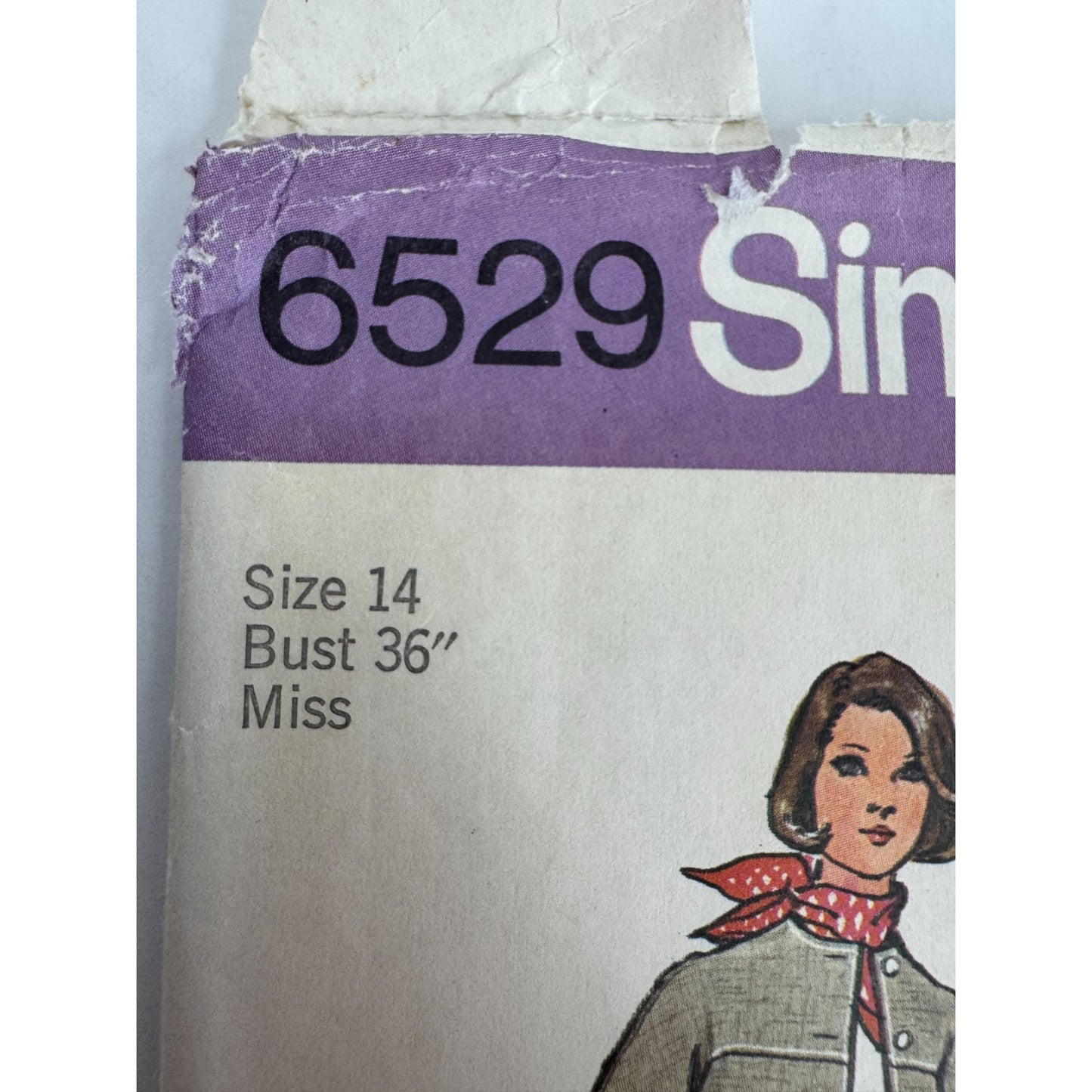 Simplicity Sewing Pattern 6529 Unlined Jiffy Jacket Pants Vintage 1970s UC 14