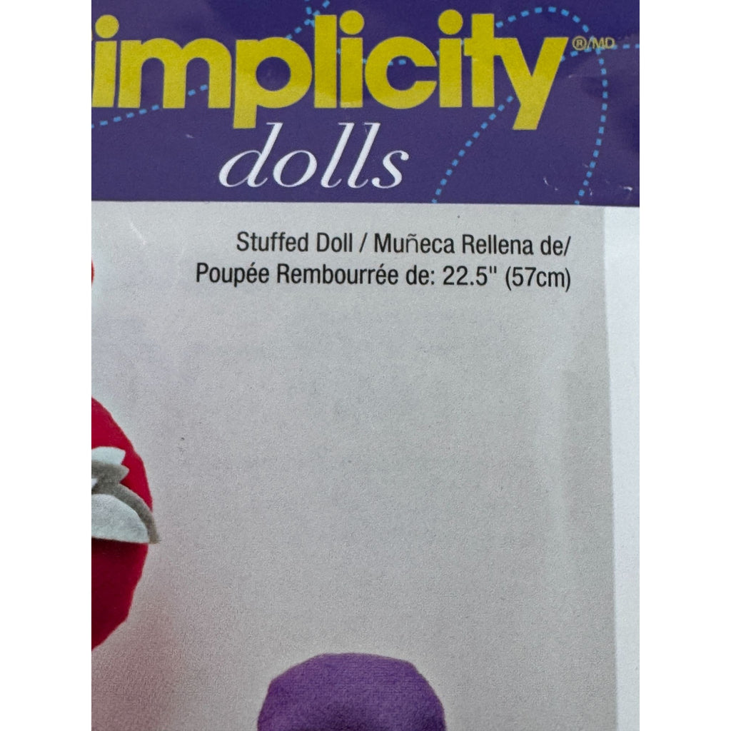 Simplicity Sewing Pattern S0632 Ballerina Dolls Plush Toys Stuffed Doll 22.5" UC