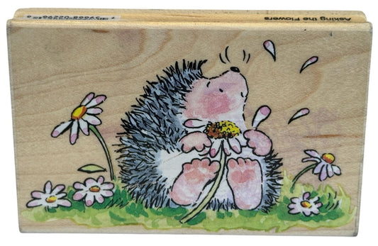 Penny Black Rubber Stamp Asking The Flowers Hedgehog Daisy Friendship Cardmaking