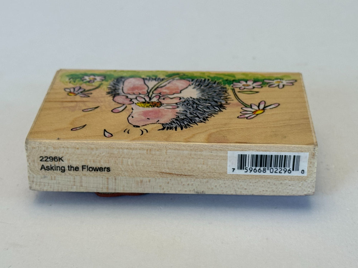Penny Black Rubber Stamp Asking The Flowers Hedgehog Daisy Friendship Cardmaking