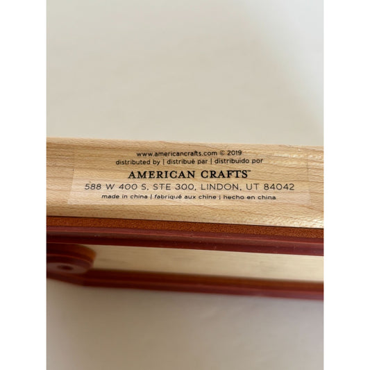 American Crafts Wooden Rubber Stamp DIY Gift Tags Maker Price Tag Label Organize