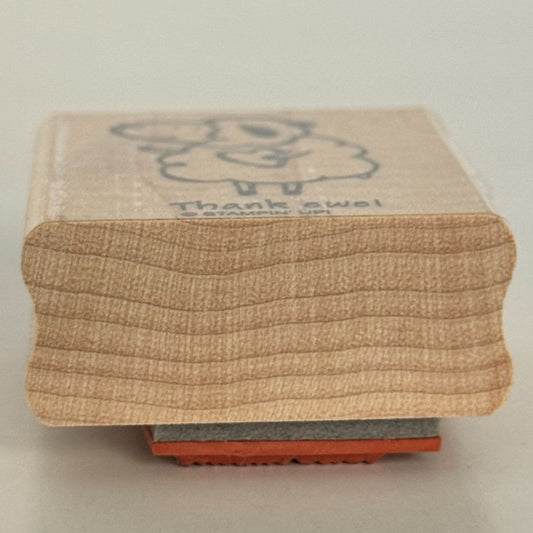 Stampin Up Rubber Stamp Thank Ewe You  Pun Sheep Animal Card Making Words Funny