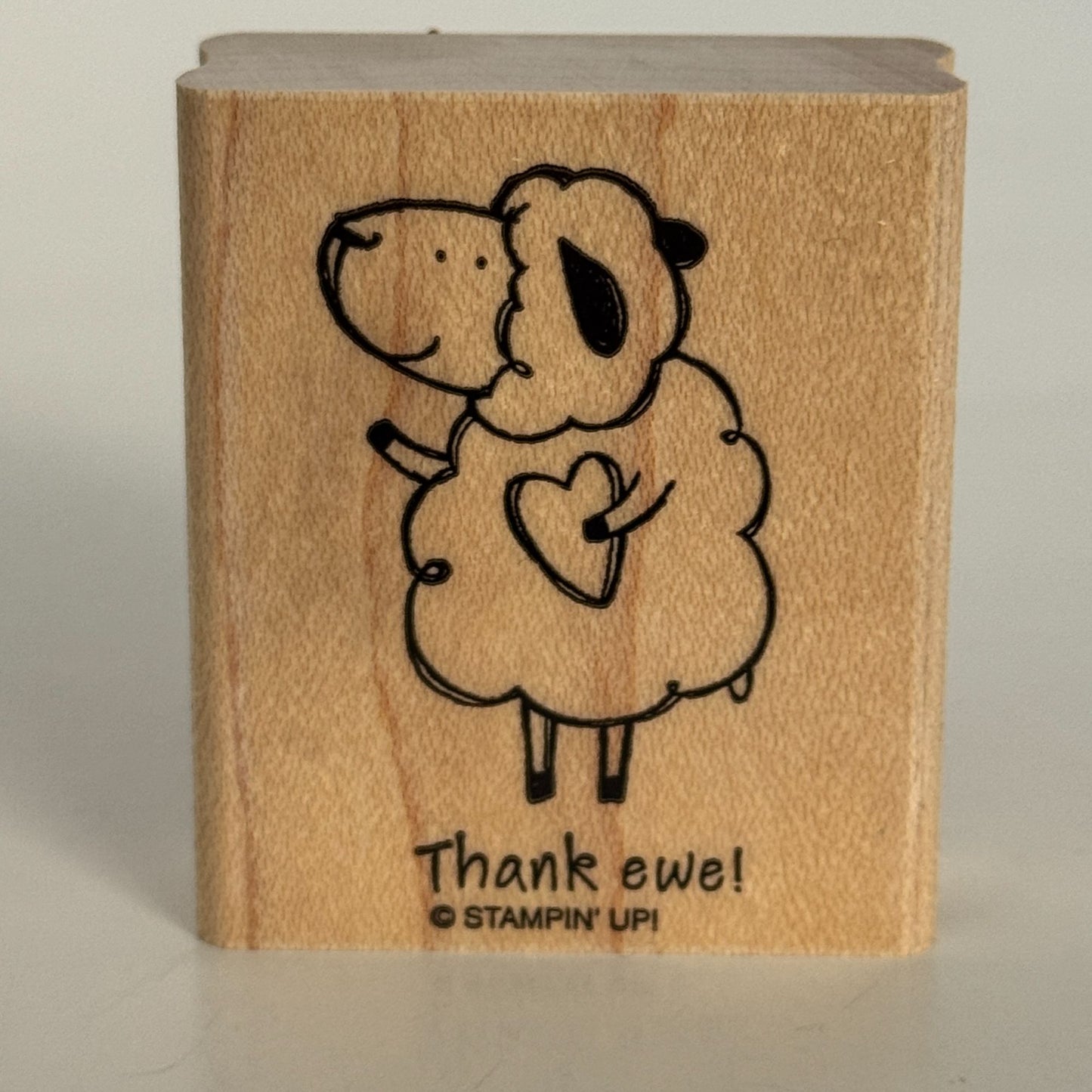 Stampin Up Rubber Stamp Thank Ewe You  Pun Sheep Animal Card Making Words Funny