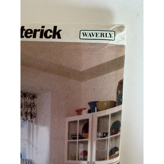 Vintage Cottage Kitchen Sewing Pattern Butterick 6369 Waverly Curtains Tablecloth Apron Placemats 90s Home Decor