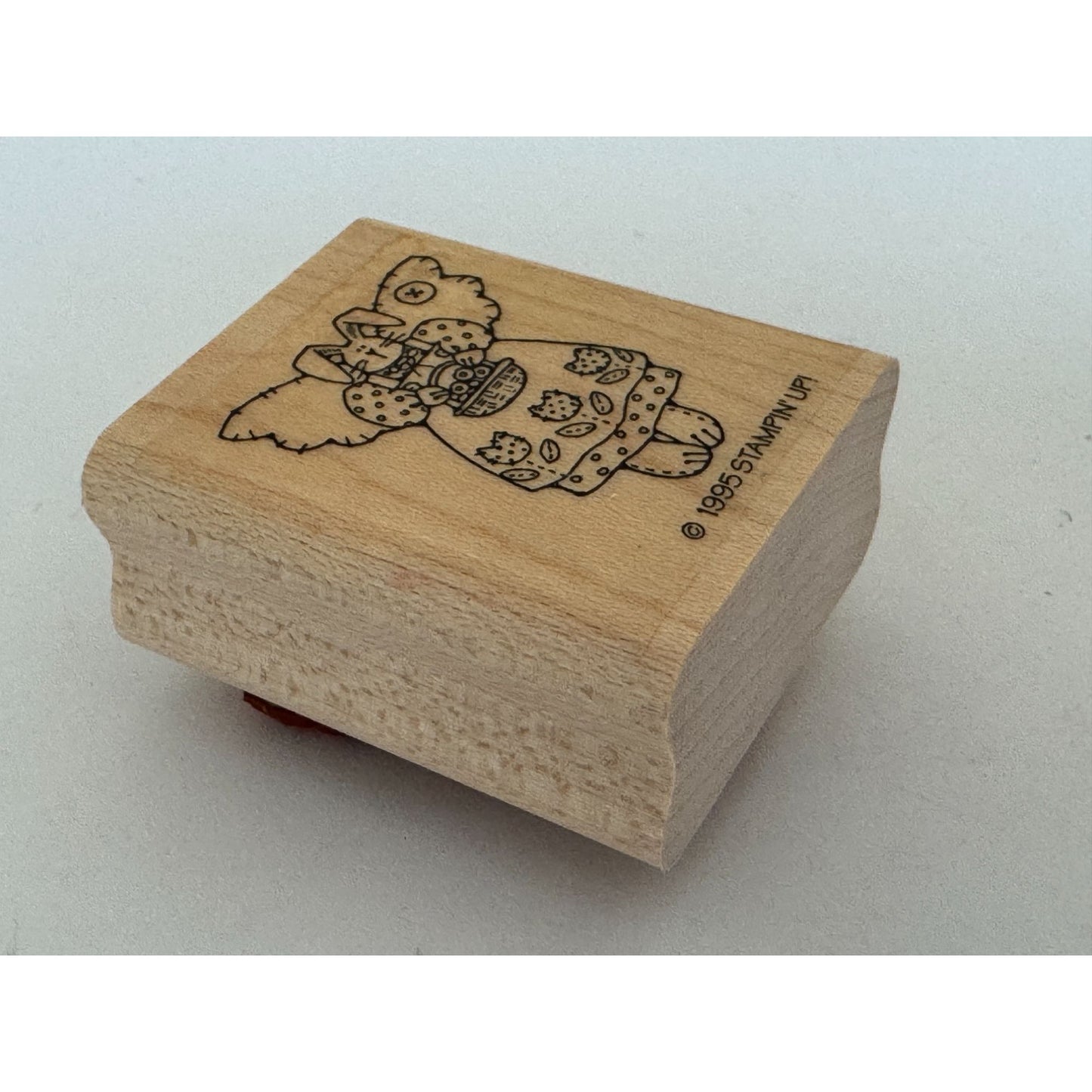 Stampin Up Rubber Stamp Angel Bunny Rabbit Country Button Folk Art Card Making