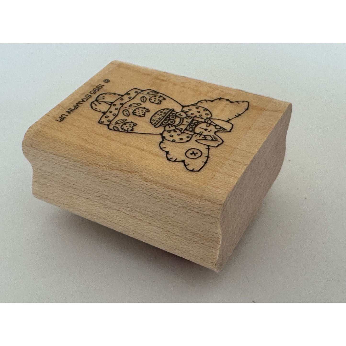 Stampin Up Rubber Stamp Angel Bunny Rabbit Country Button Folk Art Card Making
