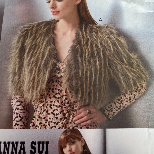 Vogue Sewing Pattern V639 Anna Sui Jacket Vest Hat Mittens Leg Warmers Winter Uncut