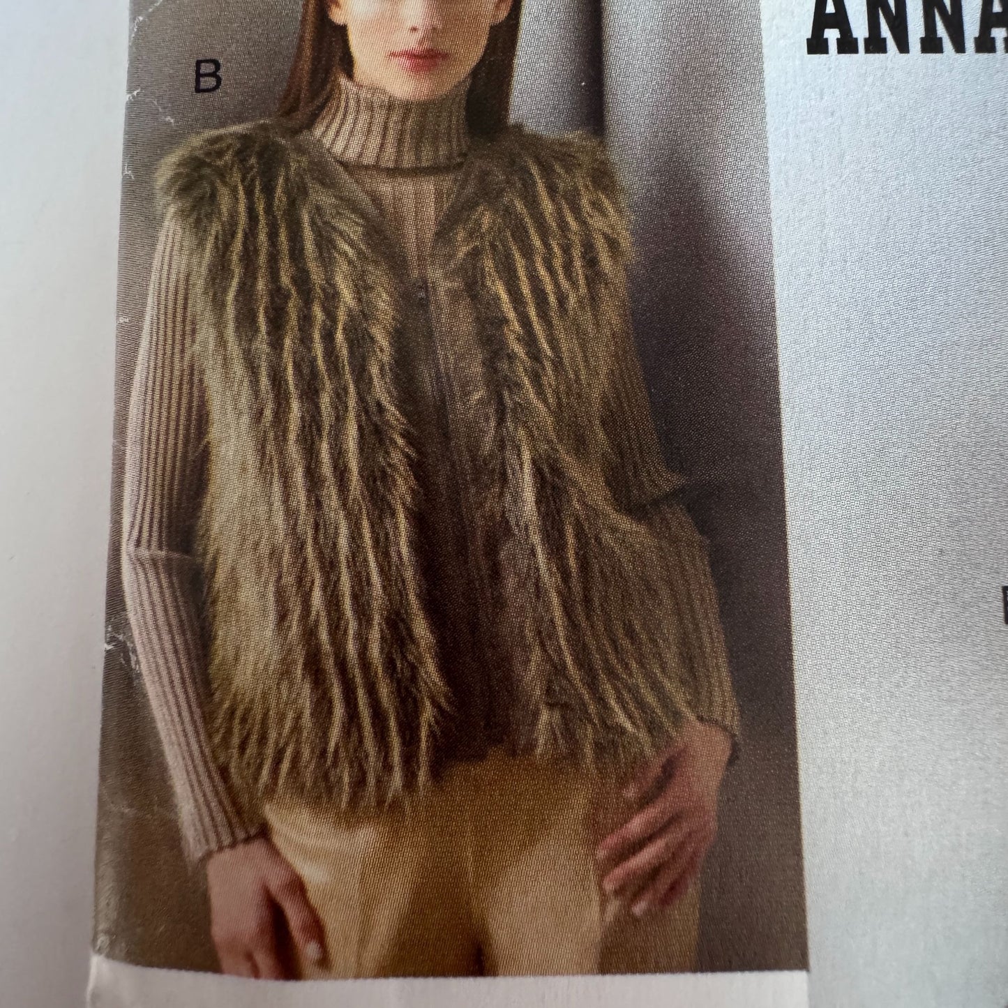 Vogue Sewing Pattern V639 Anna Sui Jacket Vest Hat Mittens Leg Warmers Winter Uncut