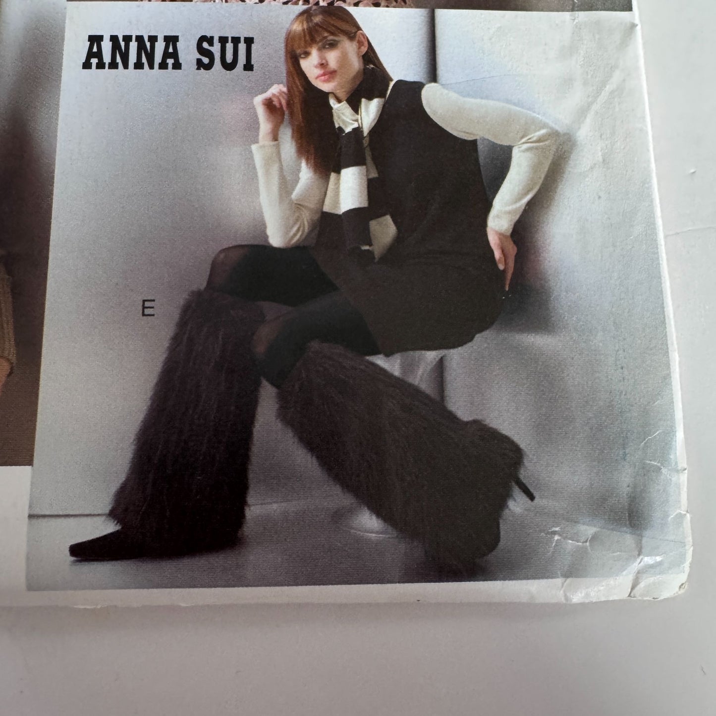 Vogue Sewing Pattern V639 Anna Sui Jacket Vest Hat Mittens Leg Warmers Winter Uncut