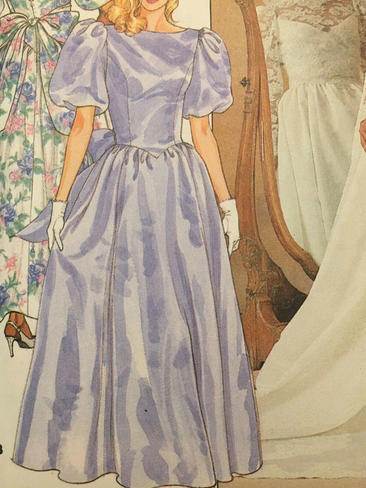 Butterick Sewing Pattern 3616 Wedding Gown Bridesmaid Dress Size 6 Uncut 1980s