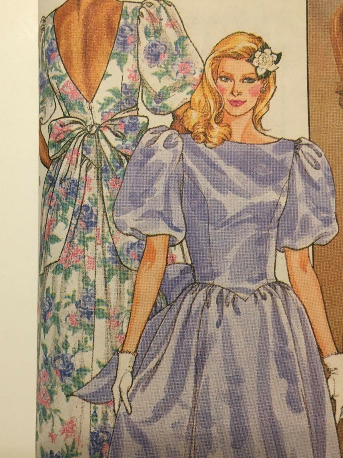 Butterick Sewing Pattern 3616 Wedding Gown Bridesmaid Dress Size 6 Uncut 1980s