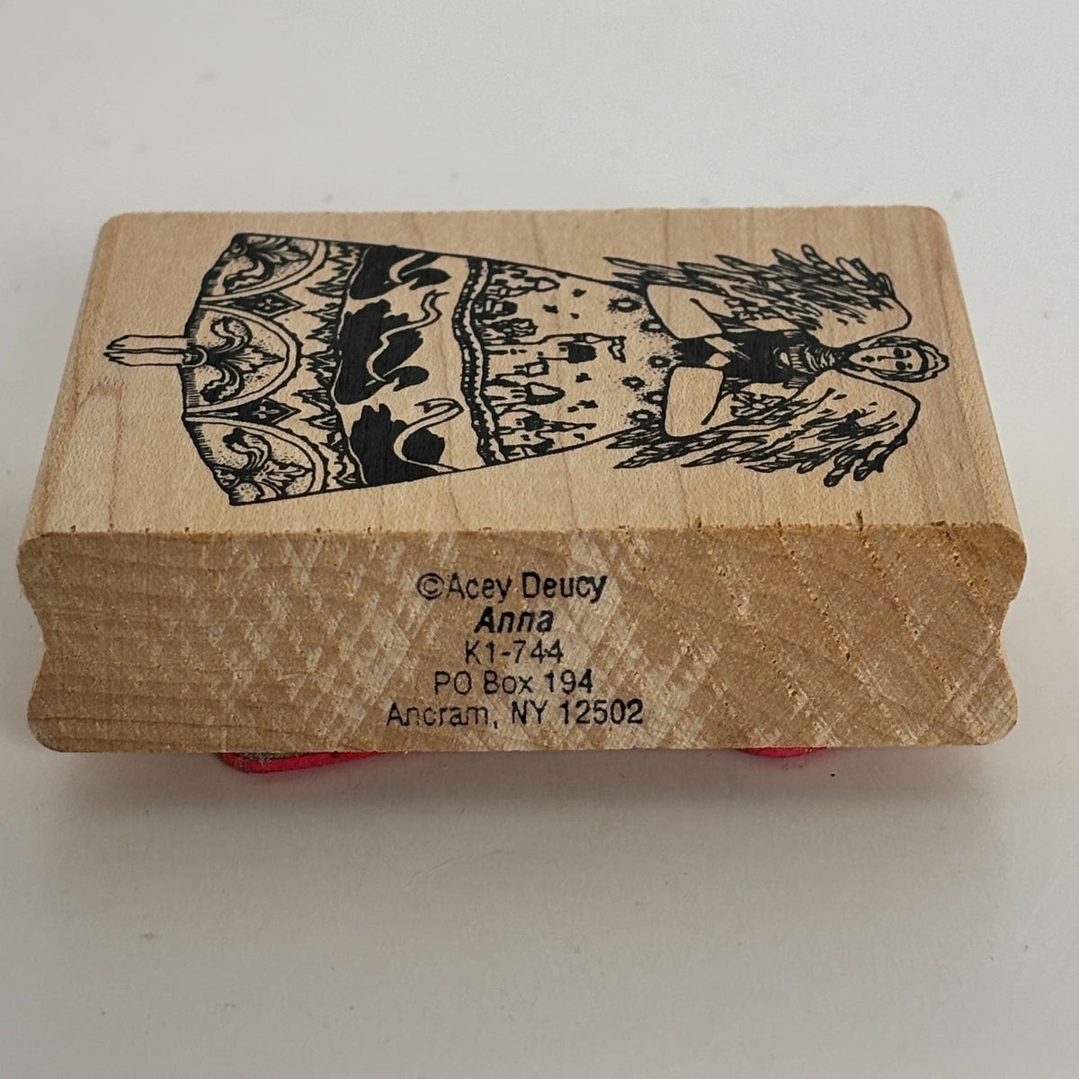 Acey Deucy Rubber Stamp Anna Angel Swan Castle Dress Storybook Folk Art Craft K1-744