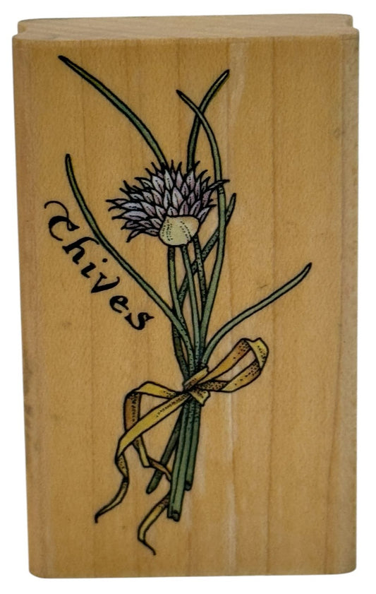Rubber Stampede Rubber Stamp Chives Herb Garden Cooking Recipe Card Making Craft