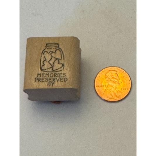 Stampin Up Rubber Stamp Memories Preserved By Heart Jar Scrapbooking Hobby Craft
