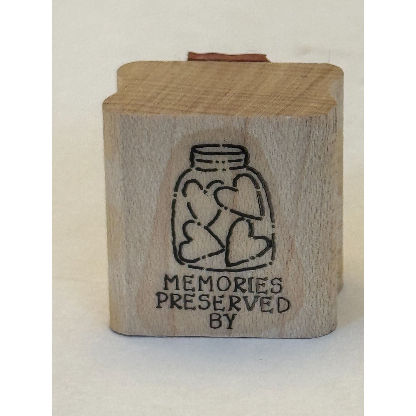 Stampin Up Rubber Stamp Memories Preserved By Heart Jar Scrapbooking Hobby Craft