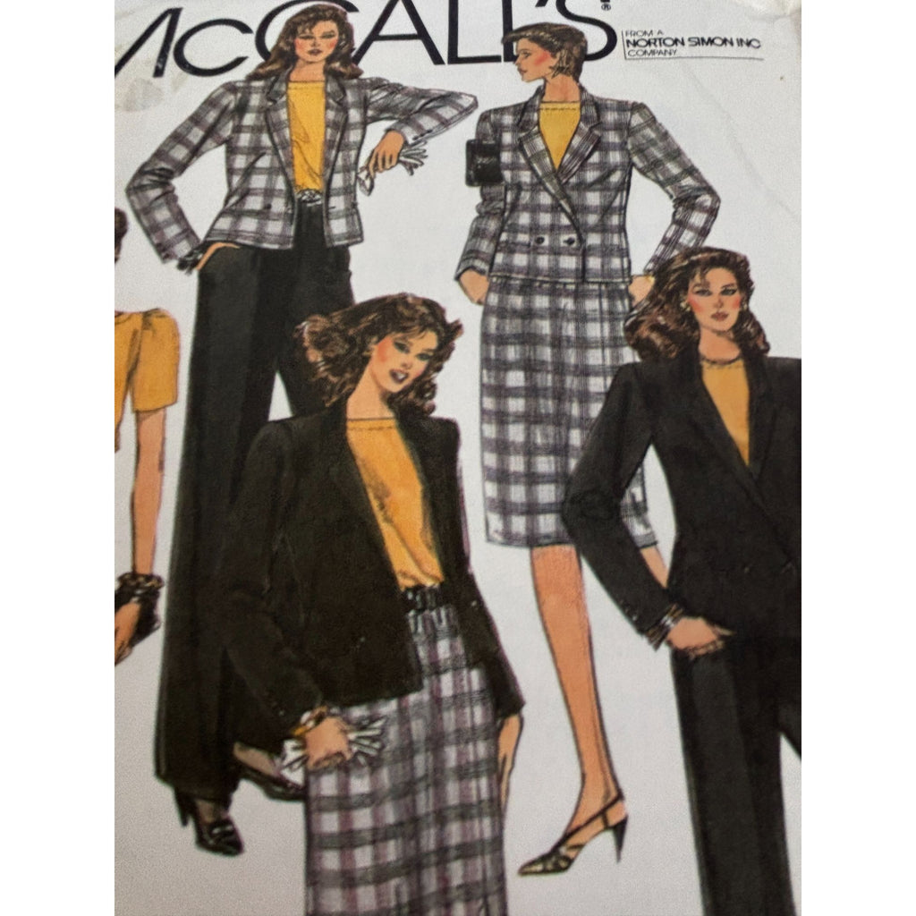 McCalls Sewing Pattern 8451 Jones New York Work Jacket Skirt Pants Dress 14 UC