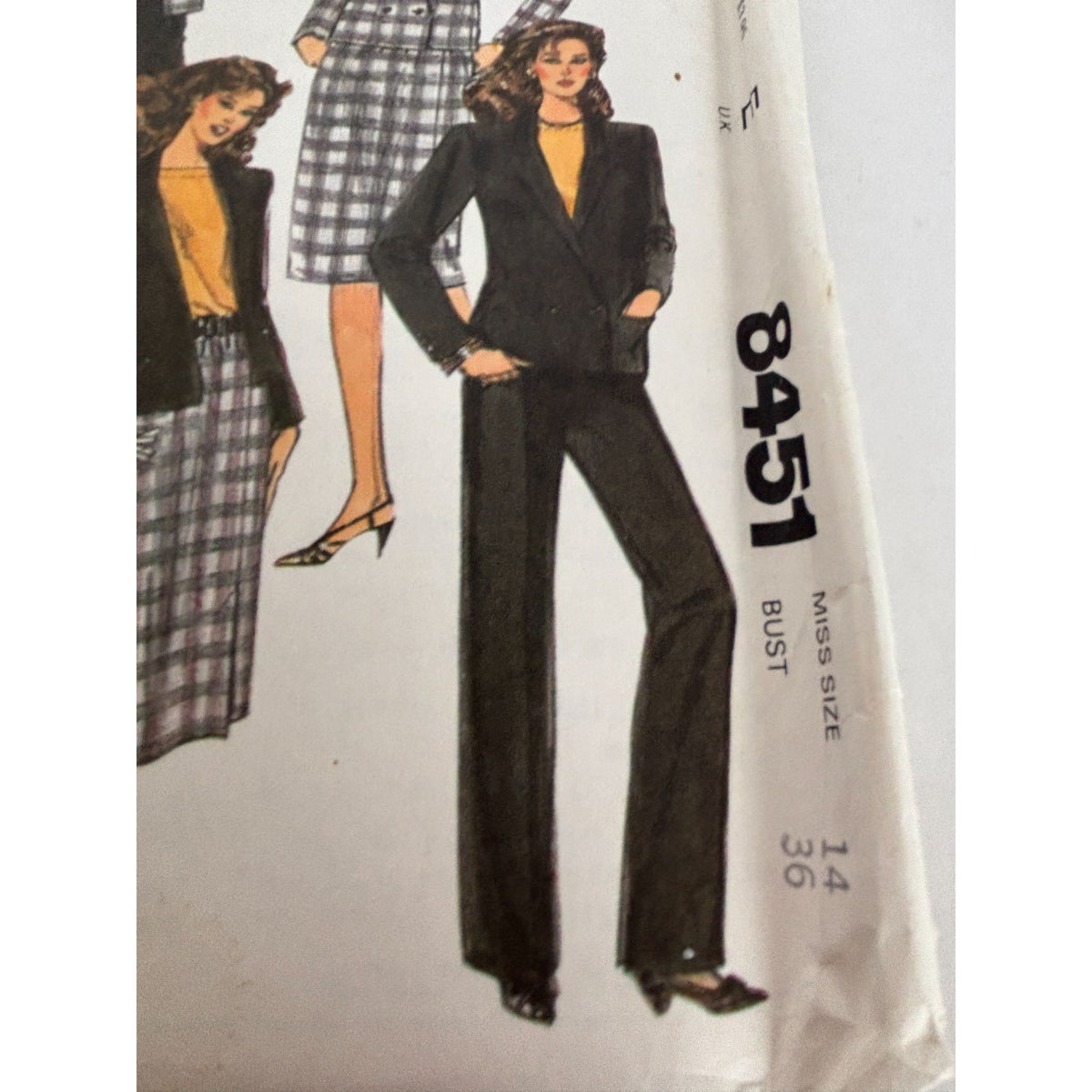 McCalls Sewing Pattern 8451 Jones New York Work Jacket Skirt Pants Dress 14 UC