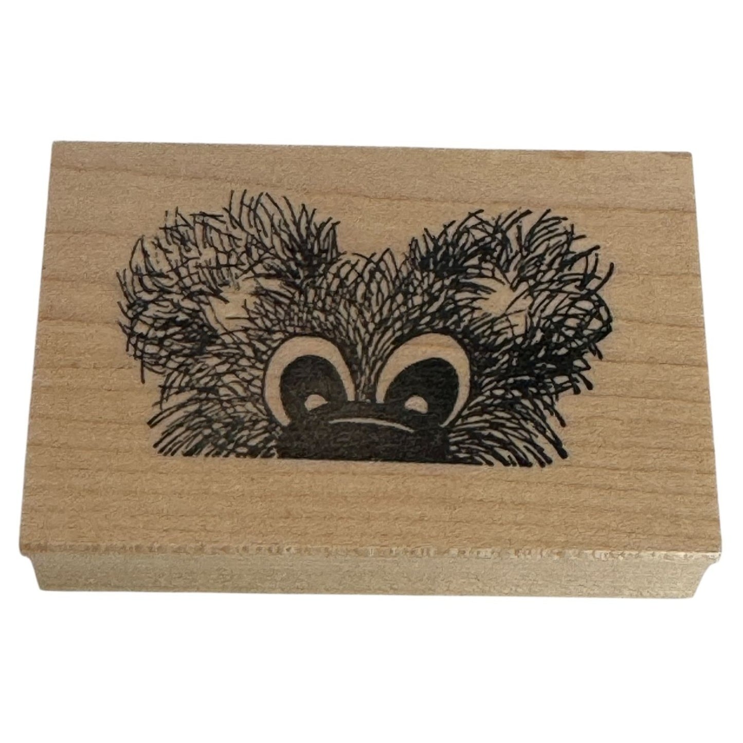 The Merry Stamper Rubber Stamp Peek-A-Boo Bear Face Animal Teddy Curious Edge