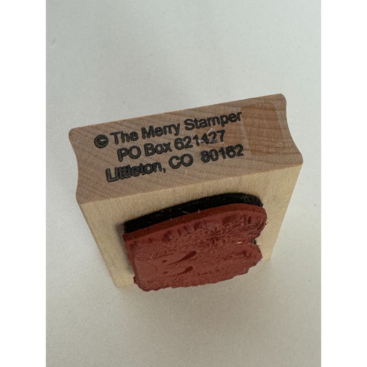 The Merry Stamper Rubber Stamp Peek-A-Boo Bear Face Animal Teddy Curious Edge