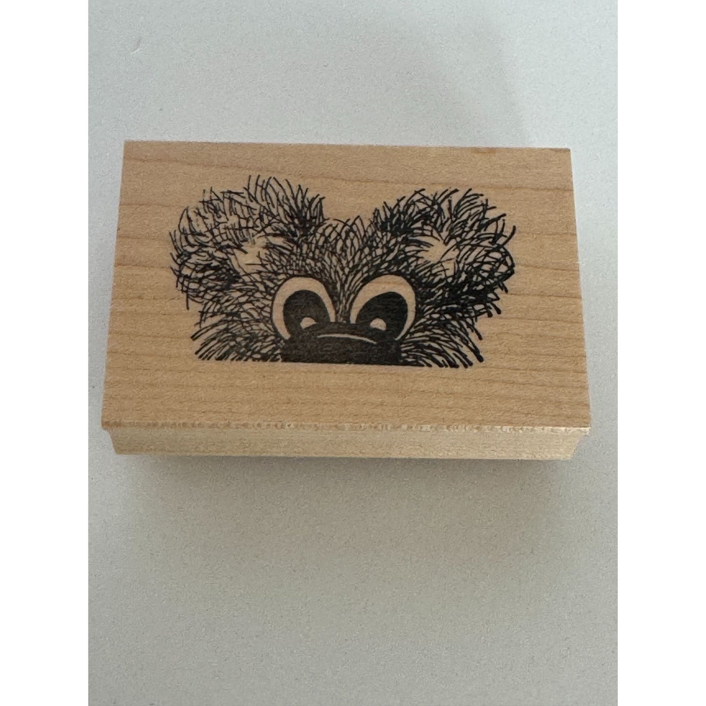 The Merry Stamper Rubber Stamp Peek-A-Boo Bear Face Animal Teddy Curious Edge