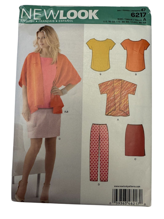 Simplicity New Look Sewing Pattern 6217 Skirt Pants Kimono Style Jacket 10-22 UC