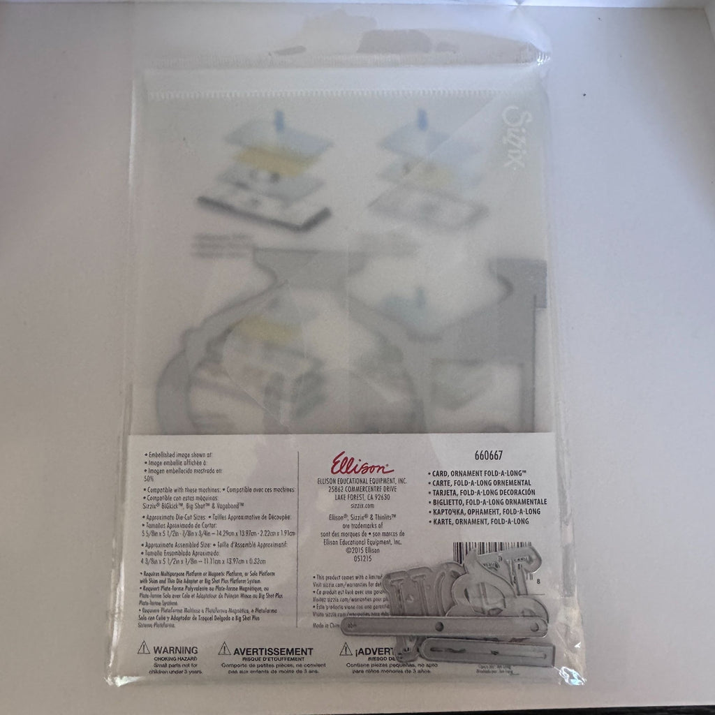 Sizzix Thinlits Fold A Long Dies Christmas Ornament Card Cardmaking Noel 660667 Holiday Crafting
