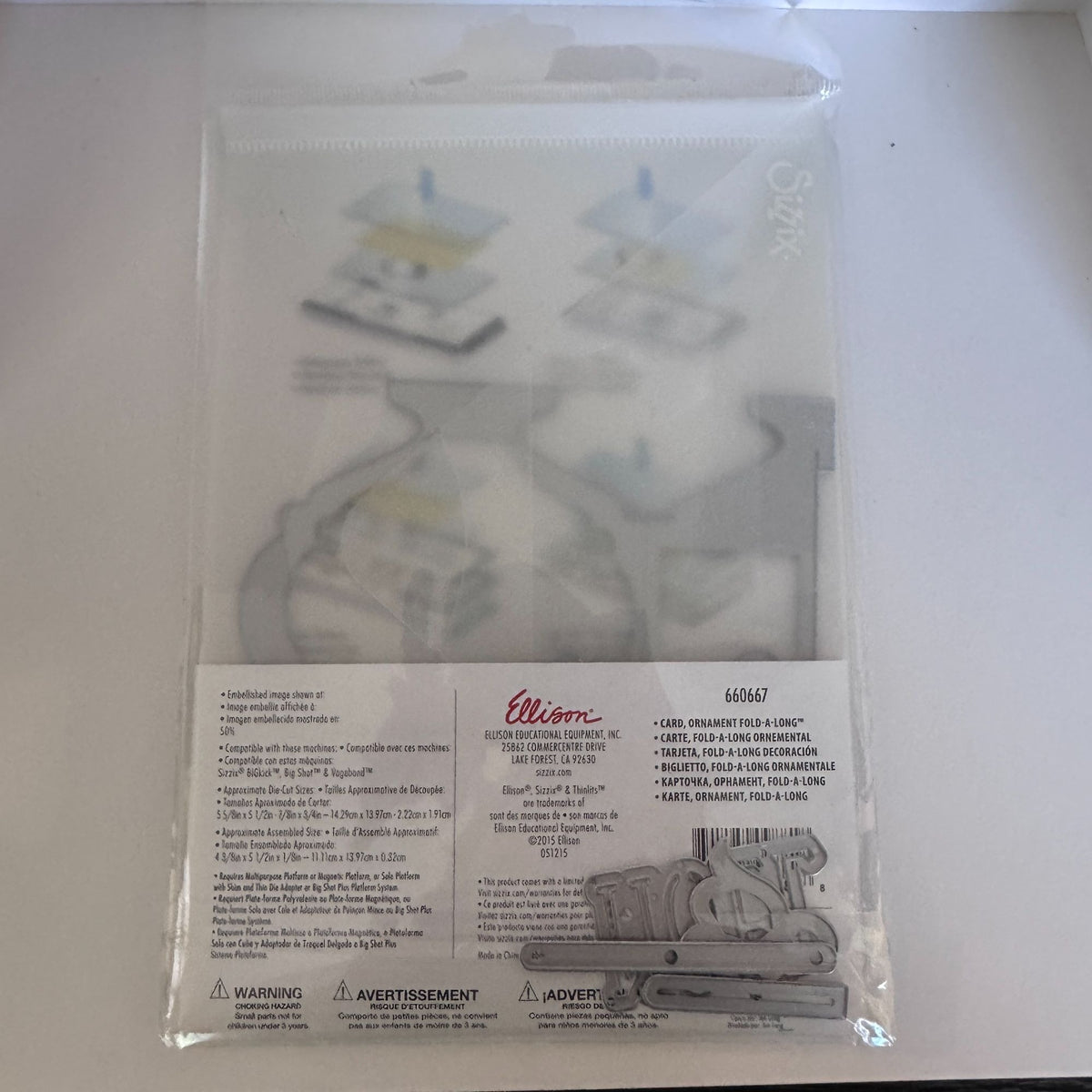 Sizzix Thinlits Fold A Long Dies Christmas Ornament Card Cardmaking Noel 660667 Holiday Crafting