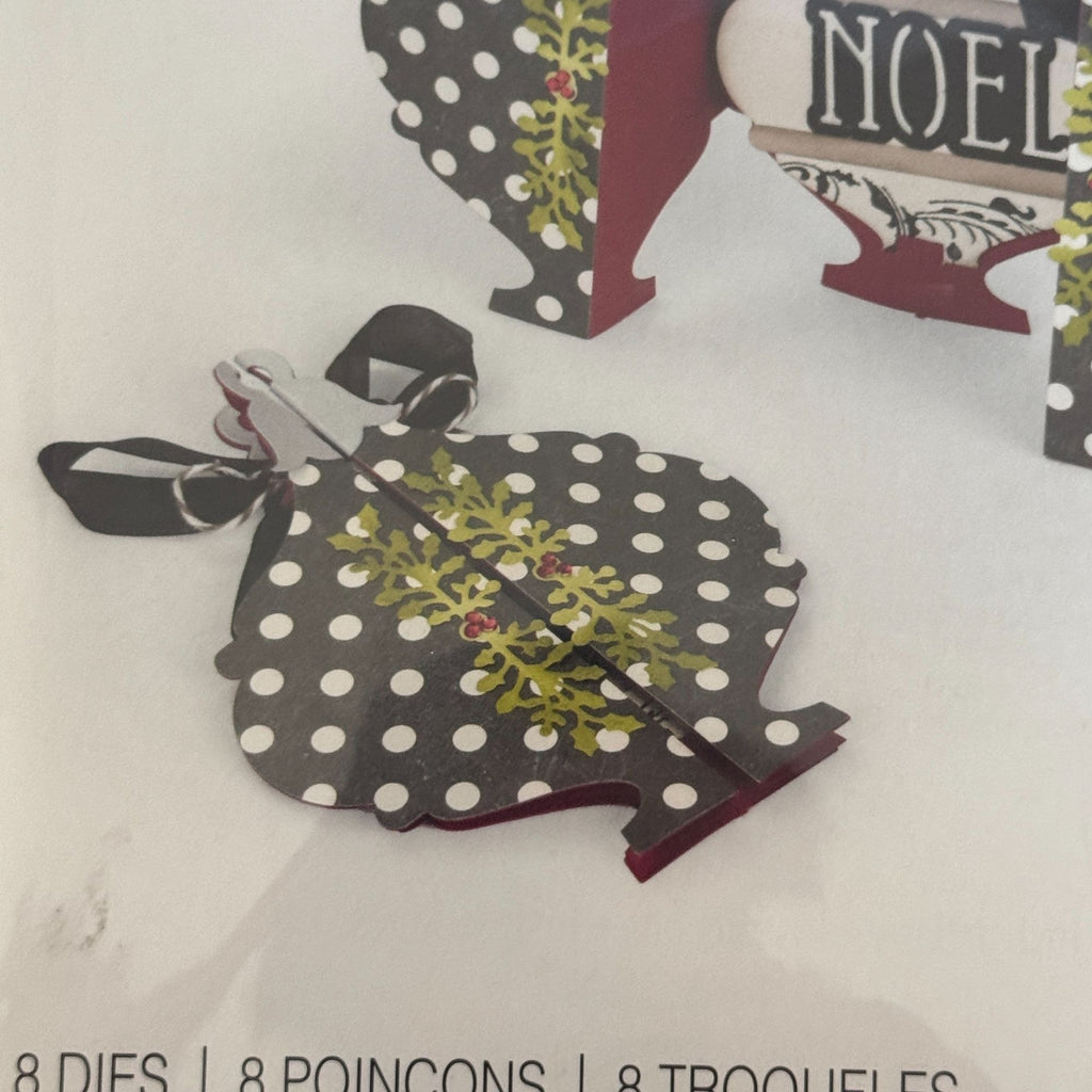 Sizzix Thinlits Fold A Long Dies Christmas Ornament Card Cardmaking Noel 660667 Holiday Crafting
