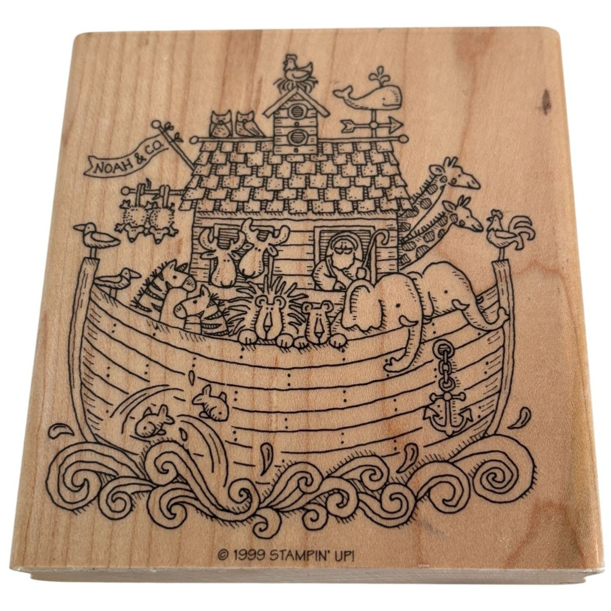Stampin Up Rubber Stamp Noahs Ark Bible Story Christian Animals Giraffe Lions