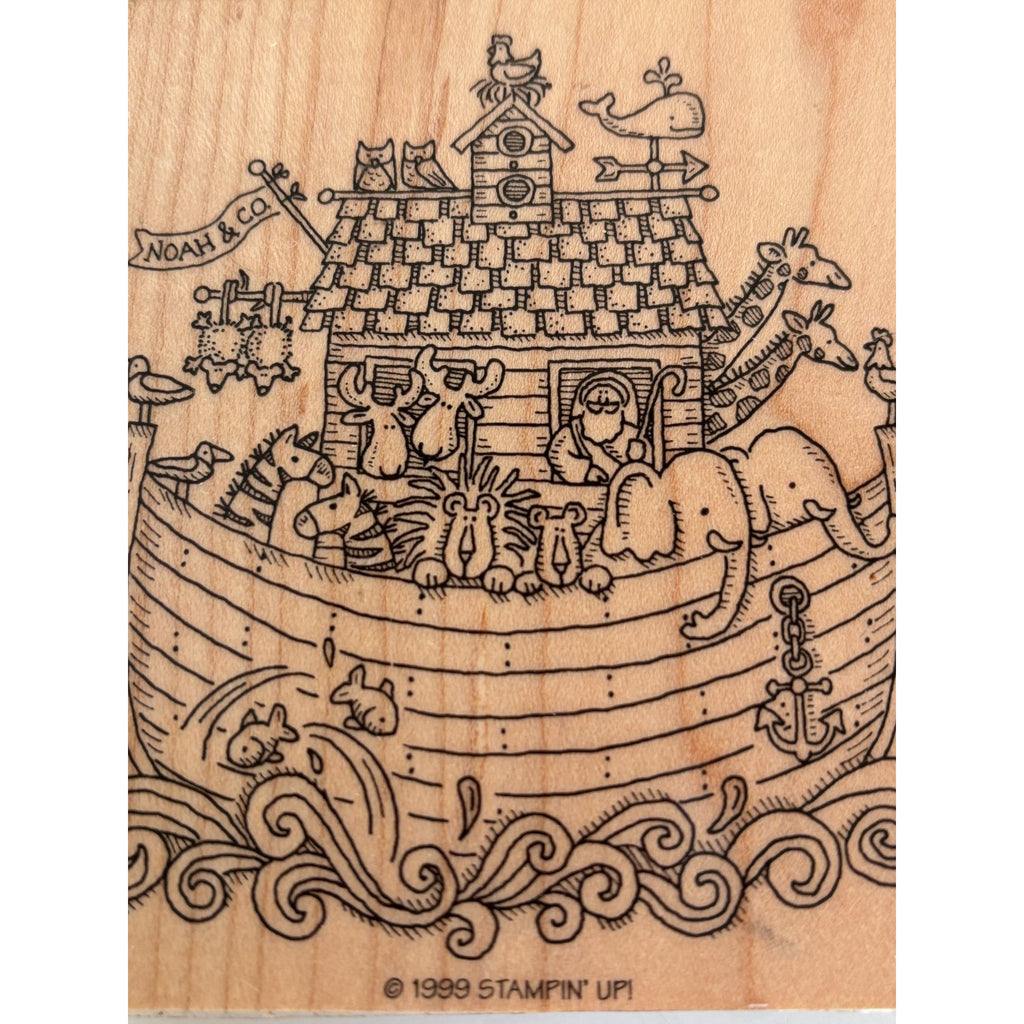 Stampin Up Rubber Stamp Noahs Ark Bible Story Christian Animals Giraffe Lions