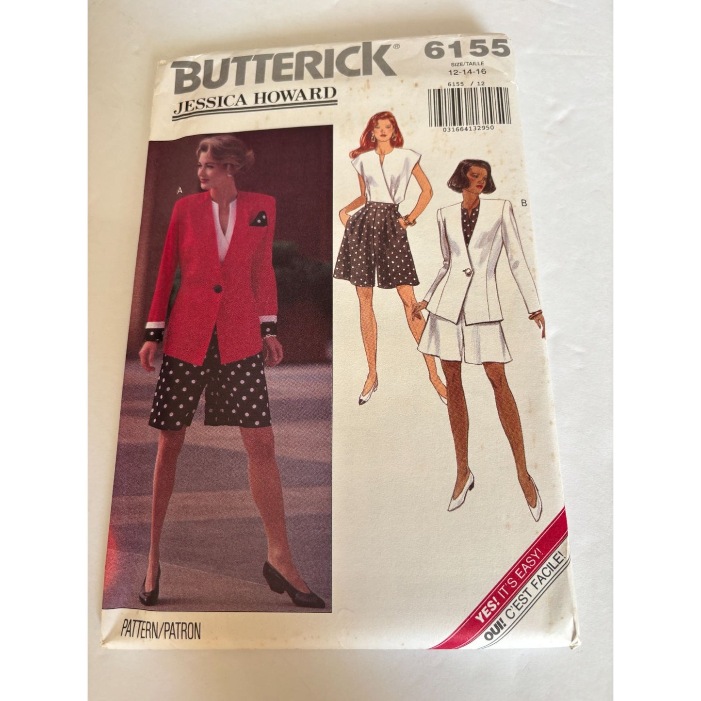 Butterick Sewing Pattern 6155 Career Suit Jacket Top Shorts Career Easy 12 14 16