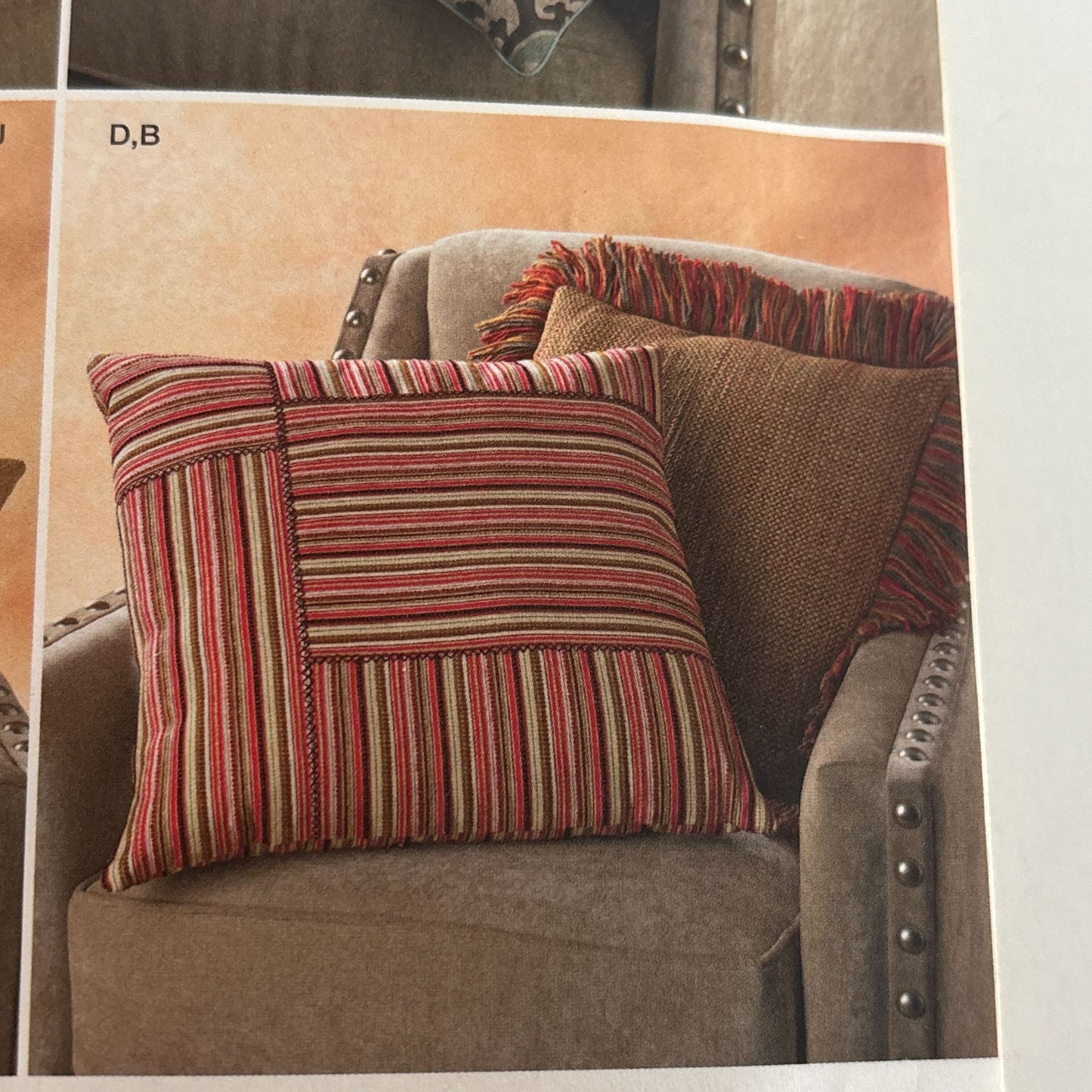 Simplicity Sewing Pattern 1633 Living Room Chair Pillows Square Home Decor Uncut