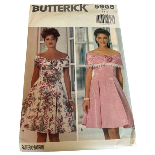 Butterick Sewing Pattern 5908 Dress Evening Party Misses 6 8 10 Uncut