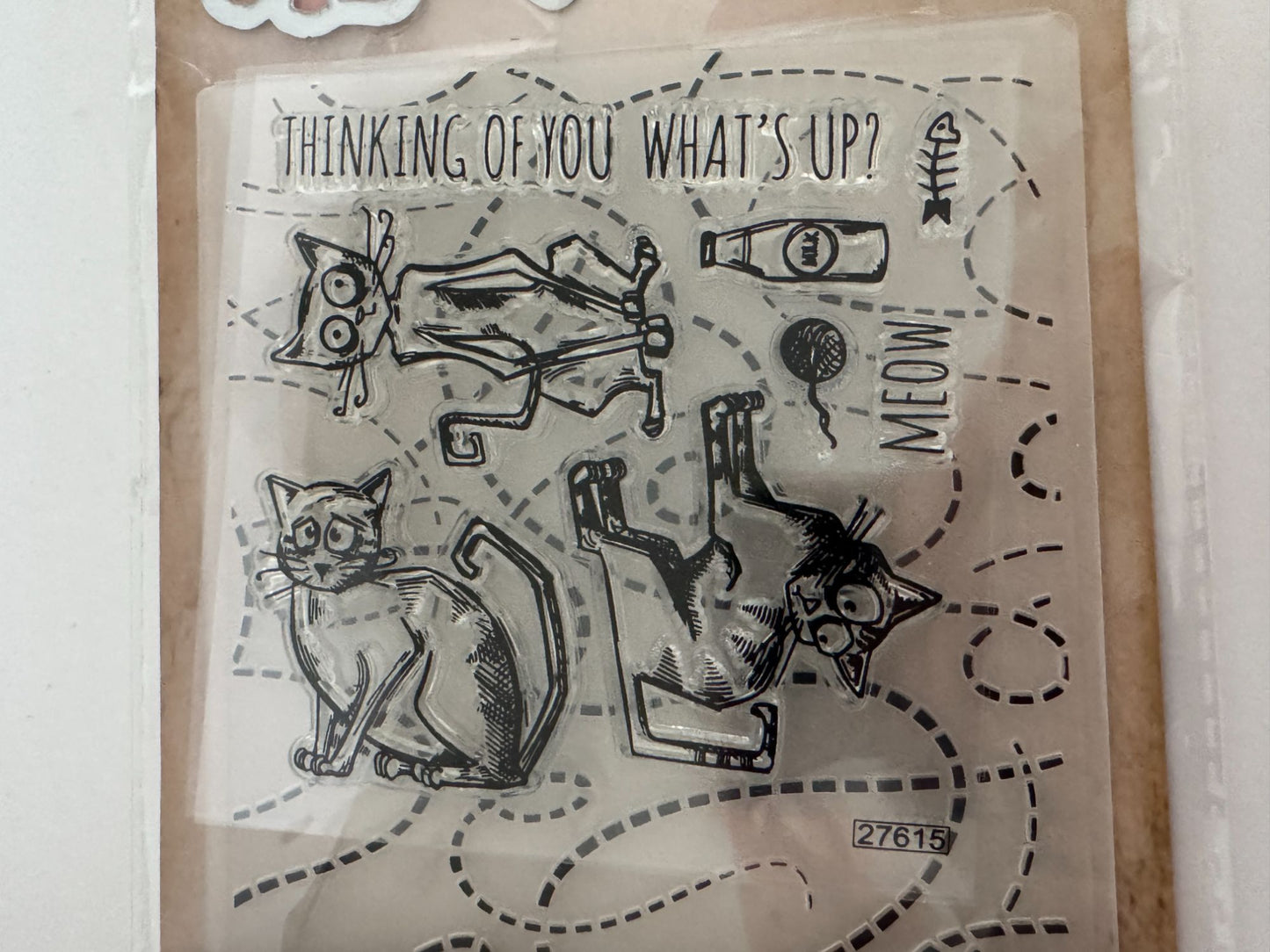 Tim Holtz Sizzix Framelits Cat Chat Stamps Dies Embossing Folder Thinking of You