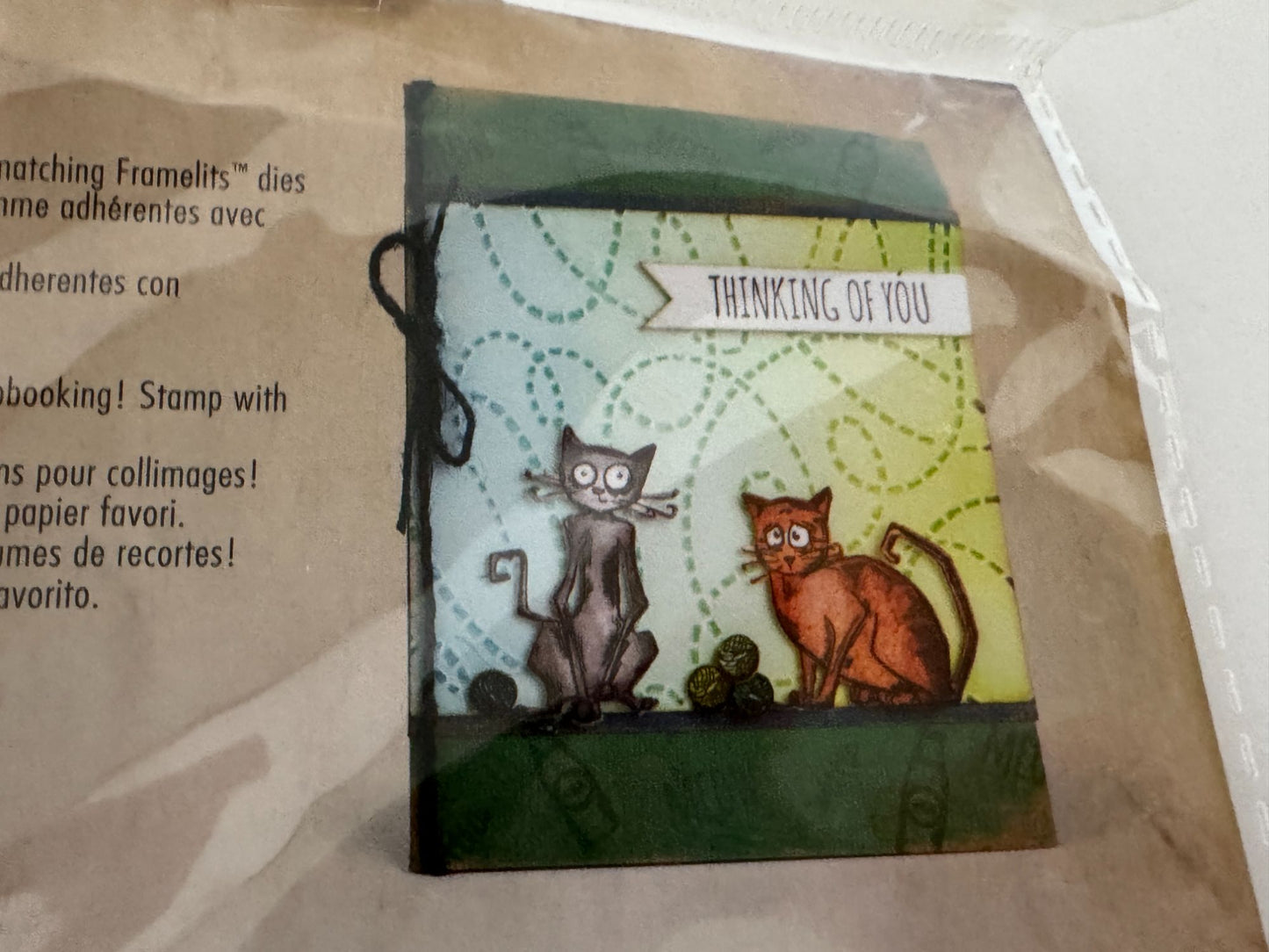 Tim Holtz Sizzix Framelits Cat Chat Stamps Dies Embossing Folder Thinking of You