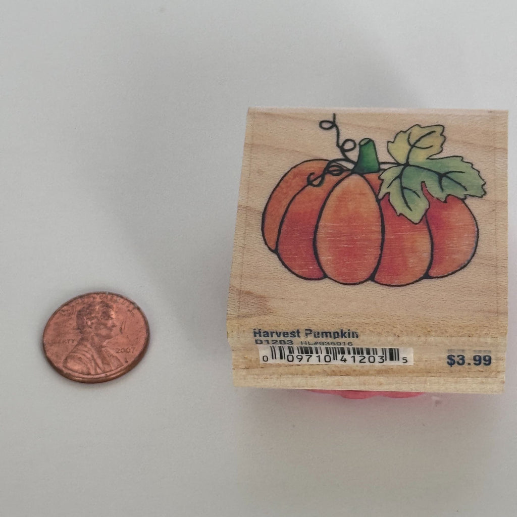 Stampabilities Rubber Stamp Harvest Pumpkin Fall Decor Harvest Card Making Wood Mounted