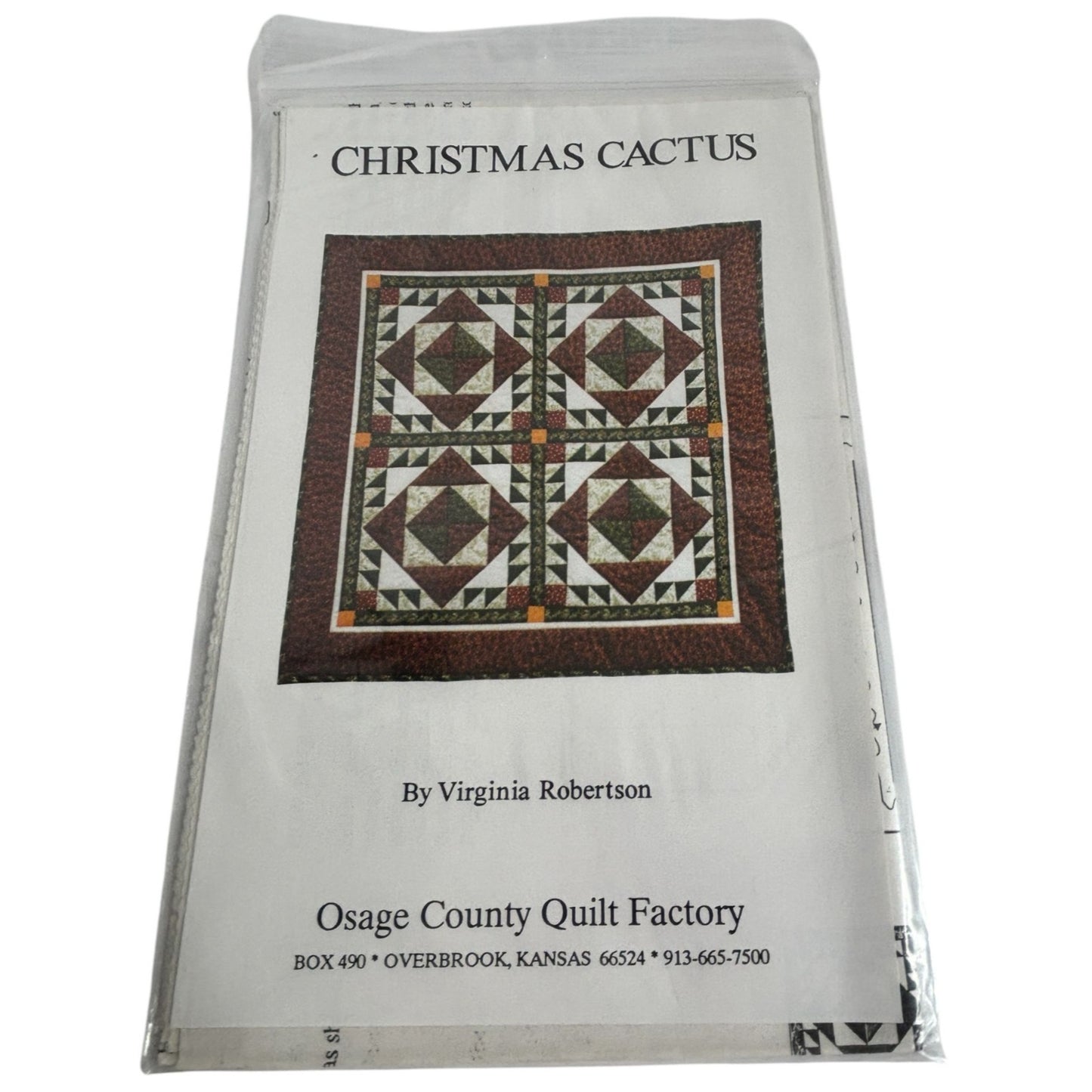 Osage County Quilt Factory Pattern Christmas Cactus Wall Hanging Queen Size UC