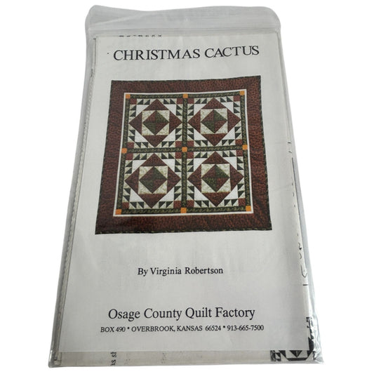 Osage County Quilt Factory Pattern Christmas Cactus Wall Hanging Queen Size UC
