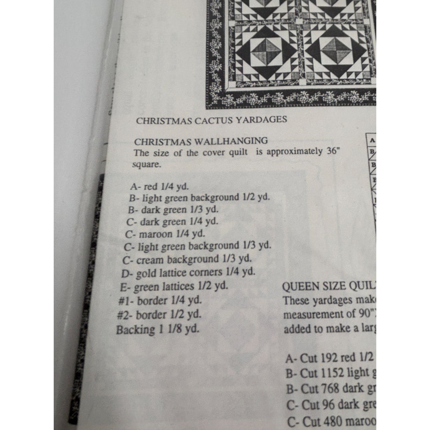 Osage County Quilt Factory Pattern Christmas Cactus Wall Hanging Queen Size UC