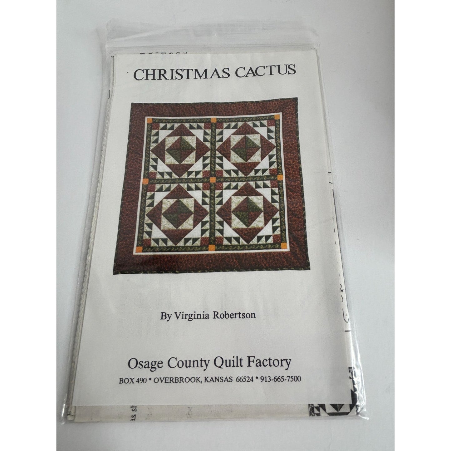 Osage County Quilt Factory Pattern Christmas Cactus Wall Hanging Queen Size UC