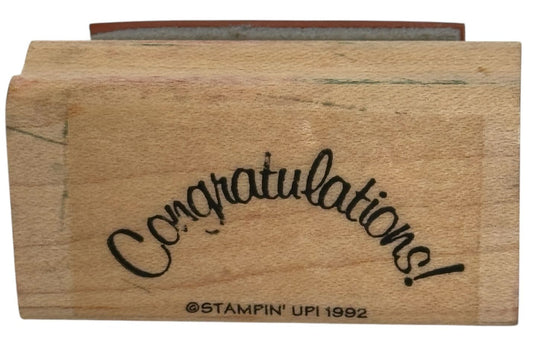 Stampin Up Wood Rubber Stamp Congratulations Card Making Sentiment Graduation