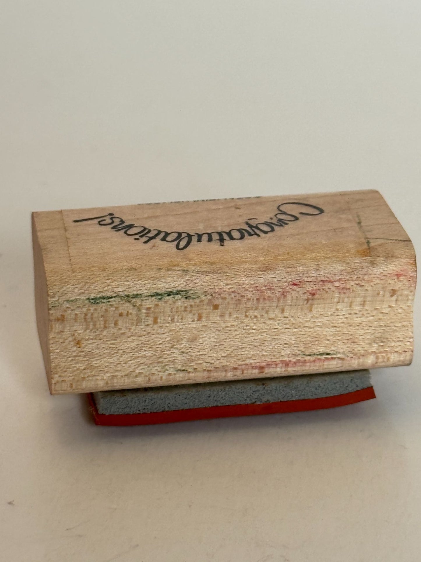 Stampin Up Wood Rubber Stamp Congratulations Card Making Sentiment Graduation