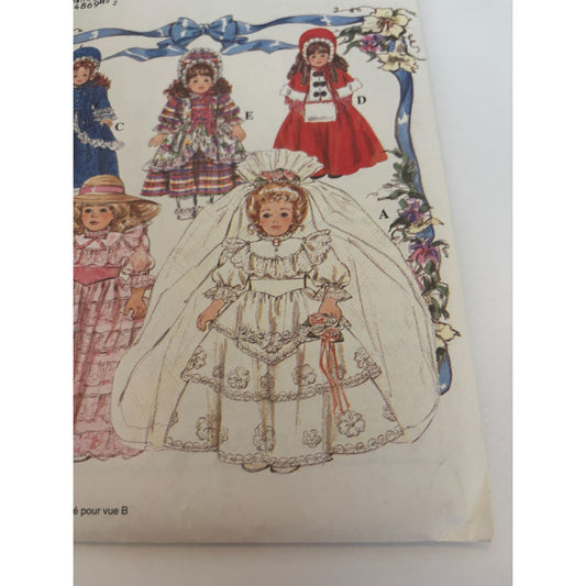 Simplicity Crafts Sewing Pattern 8766 Doll Clothes Wedding Historical Costumes